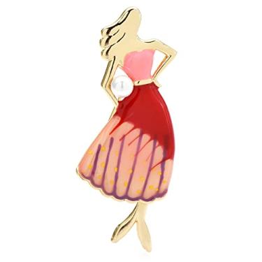 Imagem de Yalych Acessório masculino joias esmalte senhora broches para mulheres desgaste unissex beleza vestido menina figura festa casual broche broche presentes broches (cor: vermelho)