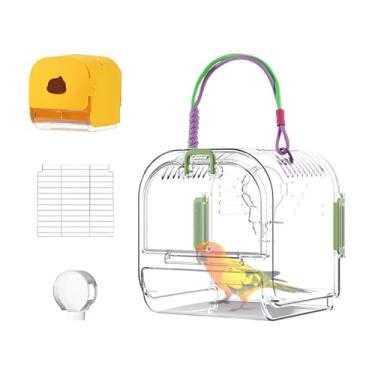 Imagem de Gaiola de periquito, habitat com bandeja de fácil limpeza para periquito - suprimentos dobráveis para pássaros aninhados com interior espaçoso e respirável para periquitos