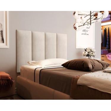 Imagem de Painel Cama Box Solene 0,90 Tecido Suede Cor Nude - Comprar Móveis Em 