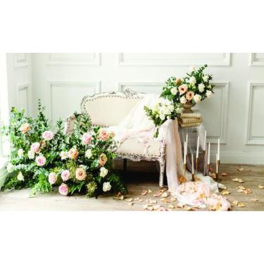 Imagem de Fundo Fotográfico Em Tecido Poltrona Com Rosas 2,80X1,50 - Mix estilos