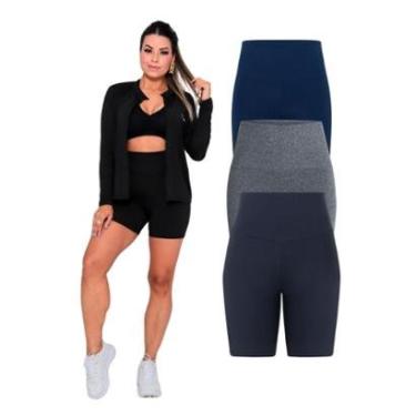Imagem de Kit Com 3 Bermuda Short Legging Academia Fitness Feminina-Feminino
