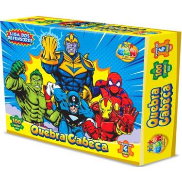 Imagem de Brinquedo Jogo de Memoria Liga dos Defensores 48 Peças - GGB Brinquedo