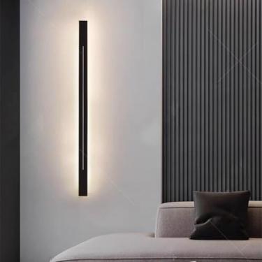 Imagem de GZZBMY Lâmpadas de parede internas LED moderna longa lâmpada de parede de alumínio linha minimalista lâmpada de sala de estar iluminação de parede para quarto escada lâmpada de corredor de cabeceira