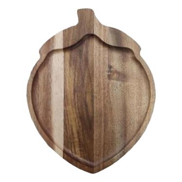 Imagem de Fenteer Bandeja de madeira para servir alimentos, travessa para cupcakes e frutas.