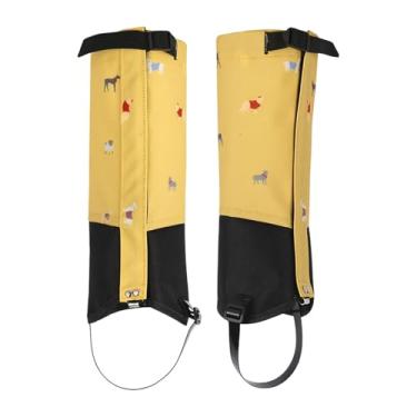 Imagem de Aymzbd Polainas infantis com tira de fixação para os pés, proteção para as pernas, polainas de neve infantis, capa de calçado de inverno para caminhadas, Amarelo