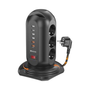 Imagem de Tomada De Energia Torre 15 Em 1 2500W Com 9 Tomadas E 6 Portas USB, Ca