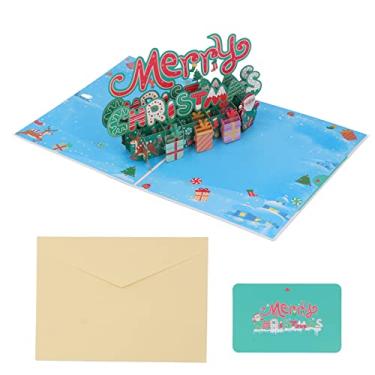 Imagem de Cartões comemorativos coloridos 3D de Natal com detalhes requintados com presentes de envelope para festas temáticas