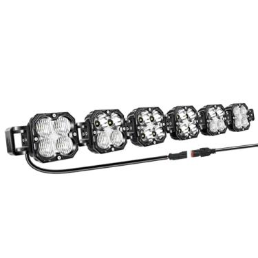 Imagem de Willpower Barra de luz LED 180 W de 100 polegadas, 18000 lm, feixe de luz de neblina com fiação DT, luzes de trabalho off-road para carro de 12 V/24 V, SUV, ATV, UTV, caminhão, barco