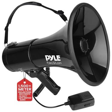 Imagem de PYLE - Alto-falante megafone PRO 50W PA Bullhorn, entrada auxiliar preta, volume ajustável, sirene, entrada auxiliar de 35 mm, ideal para eventos esportivos e exercícios de emergência - PMP53IN