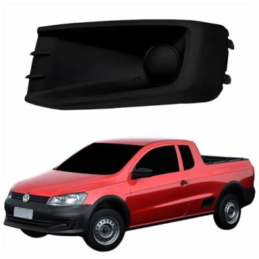 Imagem de Grade Moldura Milha Gol Track Saveiro G6 2013 2014 2015 2016 Preta sem Furo Milha [Lado: Esquerdo]