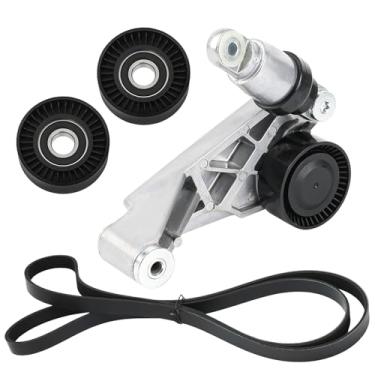 Imagem de POWRXH Kit de correia de transmissão com tensor de correia e polias intermediárias compatível com Jeep Wrangler 2012-2017 Wrangler JK 2018 3.6L Substituição para 4627038AA 4627038AA-KIT