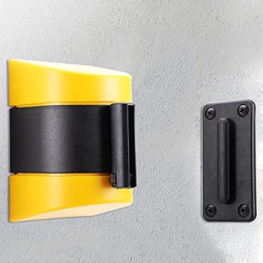 Imagem de uhyOHF Barreira magnética de controle de multidão de 10 m, barreira de cinto de montagem, fita de controle de multidão, divisória de corda para guia, barreira de corda retrátil com estojo ABS (