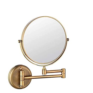 Imagem de Espelho de banheiro, espelho de maquiagem montado na parede espelho de banheiro 20 cm espelho de maquiagem espelho cosmético dupla face rotação 360