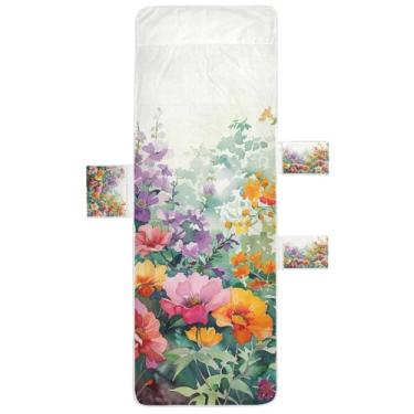 Imagem de STAYTOP Capa de toalha de espreguiçadeira de flores de primavera, capa de espreguiçadeira macia, capas de cadeira de praia com bolsos para jardim ao ar livre, pátio, pátio, banhos de sol, gramado, 215