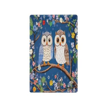 Imagem de Wassud Placa de cobertura para interruptor de luz com duas corujas fofas, capas de tomadas duplas, placa de parede, decoração de casa, sala de estar, quarto, decoração