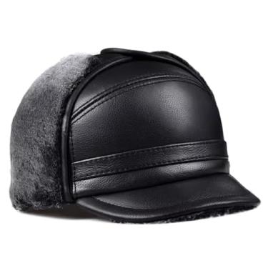 Imagem de Chapéu bomber chapéu de inverno russo com aba de orelha masculino quente pele sintética caça chapéu caçador chapéu impermeável ao ar livre boné de beisebol (F-L