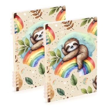 Imagem de Burbuja Cadernos com nome, papel pautado universitário A5 com 60 folhas, fichário para escritório, 2 unidades