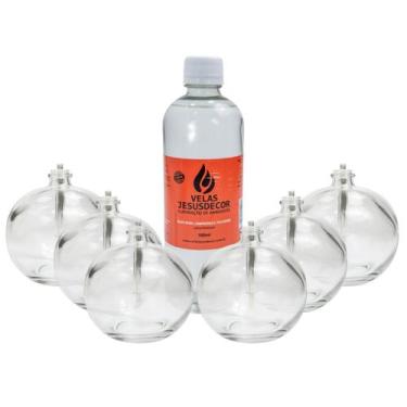 Imagem de Kit De 6 Lamparinas 100ml Com 2 Fluidos Sem Cheiro Com Pavio - Velas B