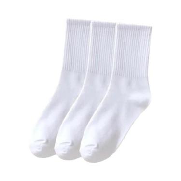 Imagem de Meias Femininas De Cano Médio 3-10 Pares Respiráveis Confortáveis Abso