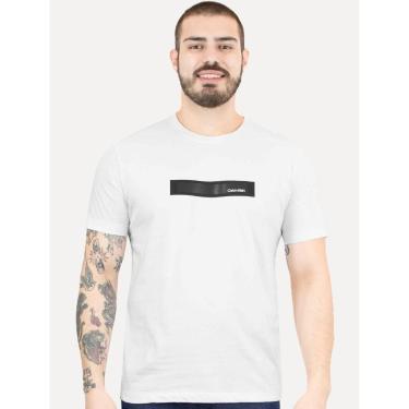 Imagem de Camiseta Calvin Klein Jeans Masculina Sustainable Tape Logo Branca-Masculino