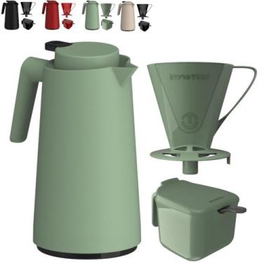 Imagem de Kit Garrafa Térmica 1L VerCelli Suporte Porta Filtro de Café 102 e 103