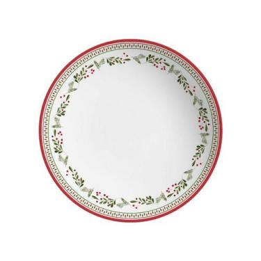 Imagem de Conjunto Com 6 Pratos Fundo Merry Christmas 25Cm - Alleanza Cerâmica