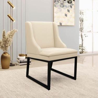 Imagem de Cadeira Sala De Jantar Industrial Preto Liz Sintético D03 - D'rossi Be