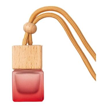 Imagem de BLWOTMOR Difusor de Aromas para Carro, Frasco de Vidro para Pendurar, 8 Ml, Função Decorativa, Adequado para Carro, Banheiro, Escritório E Quarto, Vermelho, Tamanho real