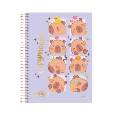 Imagem de Caderno Universitário Grande 1 Matéria Pampy Capivara - Coleção 2026 Fofa 80 Folhas 19,9X27cm (Lilás)