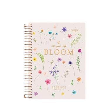 Imagem de Caderno Colegial Cadersil Essence – 10 Matérias, 160 folhas, Floral Elegante Papelaria Premium (Bege)