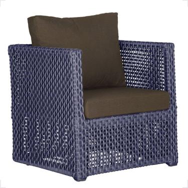 Imagem de 1 Poltrona Madri Alumínio Corda Náutica Estofado 9 Trama Azul