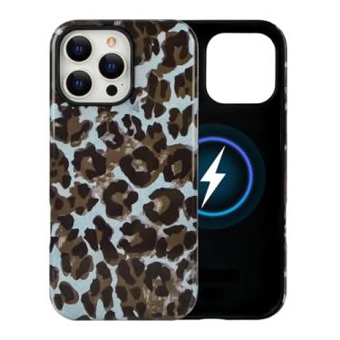 Imagem de xoniery Capa para iPhone 16 Pro Max fofa e magnética, leopardo, guepardo, compatível com Magsafe, TPU macio e policarbonato rígido híbrido, proteção de 2 camadas, à prova de choque, capa estética