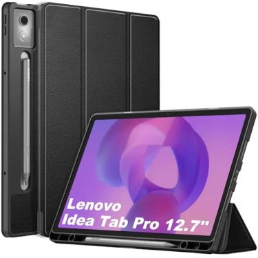 Imagem de Fintie Capa para Lenovo Idea Tab Pro 32.3 cm 2025 (TB-373FU/ TB-375FC) - Capa protetora traseira de TPU macio ultrafino com suporte para caneta e hibernar/despertar automático (preto)
