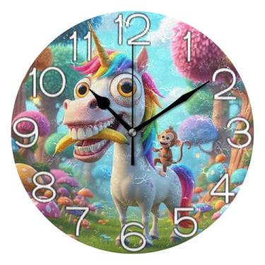 Imagem de GAIGEO Relógio de parede analógico decorativo relógio de cozinha bonito operado por bateria, decoração de parede art déco moderna retrô, número de relógio branco com Kedu, 25 cm, ponteiros pretos