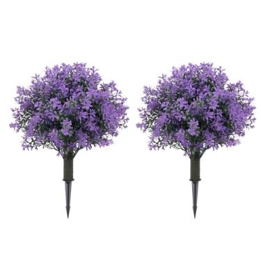 Imagem de HEEPDD Árvore Artificial Roxa do Topiário, Arbusto Evergreen Falso de 50cm Com Pico à Terra, para a Decoração Interna Exterior do Escritório da Varanda Jardim