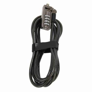 Imagem de KIMISS Bloqueio de Cabo para Laptop - Bloqueio de Segurança Sem Chave Com Senha de 4 Dígitos para Laptops NANO Hole - Dissuasor de Cabo de Aço Antirroubo (Preto)