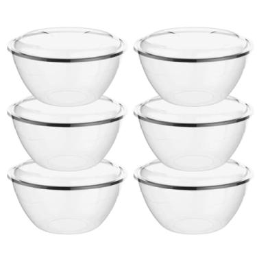 Imagem de Kit 6 Potes Plásticos 3 Litros Transparentes Container Redondo Porta Mantimentos