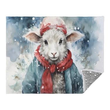 Imagem de CEBUGI Cobertor de flanela quente macio 127 x 178 cm para sofá-cama, escritório, acampamento, viagem, ovelha, uso em todas as estações