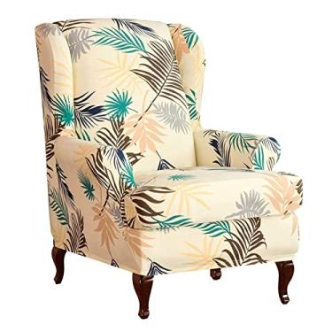 Imagem de 2 capas de poltrona de elastano capa de sofá com asa elástica para poltronas, capas para poltronas, protetor de móveis, sala de estar, quarto, bege