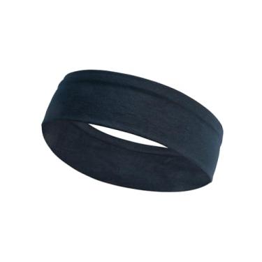 Imagem de Faixa de cabeça de fitness, faixa elástica antiderrapante para ioga para homens e mulheres, corrida, ioga, acessório de cabelo fitness (azul marinho)