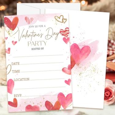 Imagem de CWIOQPYI Convites do Dia de Galentinas, 25 conjuntos de cartões de convite do dia de Galentine com envelopes, convite de dia dos namorados para suprimentos de festa - A03