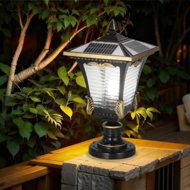 Imagem de SLAWA Poste De Luz Solar De 16,14" Moderno, Lanterna Externa De Alumínio, Iluminação Externa Ip65 À Prova D'Água, Led, Com Energia Solar, Lâmpadas Para Jardim, Quintal, Piscina, Entrada, Gramado, C