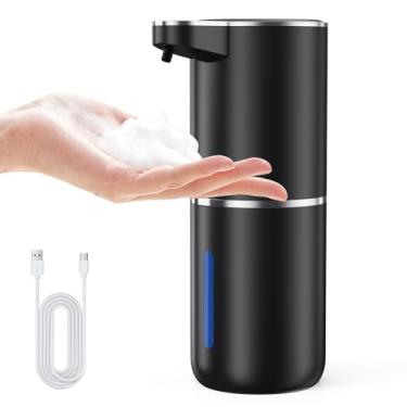 Imagem de Dispensador automático de sabonete, dispensador inoxidável sem toque, 30 ml para sabonete líquido, 1200 mAh níveis de distribuição de sabão montagem na parede para lavatório de cozinha, banheiro
