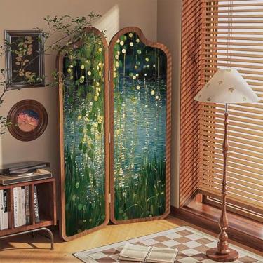 Imagem de Divisor de sala com 2 painéis com divisória de 1,5 m de altura, divisória de sala, divisória de parede com moldura de madeira à prova d'água, para casa/escritório/loja de roupas (B)