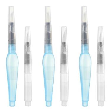 Imagem de 6 canetas pincel de água, pincéis de água para aquarela, recarregáveis, para aquarela, artistas, caligrafia, guache