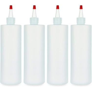 Imagem de Garrafas de apertar profissionais com tampa vermelha, dispensadores de condimentos de nível de restaurante para molhos, ketchup, mostarda, churrasco - Garrafas de cozinha de plástico sem BPA