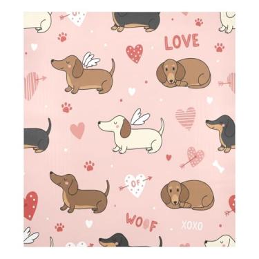 Imagem de Blueangle Dachshund Dogs Hearts Capa magnética para lava-louças, decoração da capa frontal da máquina de lavar louça, adesivos de eletrodomésticos, adesivos de eletrodomésticos, 58 cm C x 66 cm