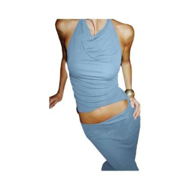 Imagem de Conjunto De Vestido Sexy De Verão Para Meninas, Com Decote Halter, Sem