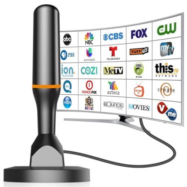 Imagem de Antena de TV interna, antena digital para Smart TV, antena de TV para canais locais internos, canais 4K 1080p HDTV Antena Atenna com base magnética forte, antenas HD internas para TVs sem cabo