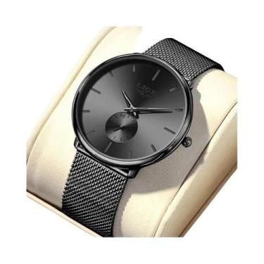 Imagem de Relógio De Pulso Feminino Ultra Fino Em Malha Quartz NOVO LIGE Clássic